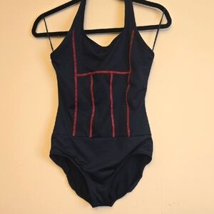 Caparros Black and Red Women Swim One Piece